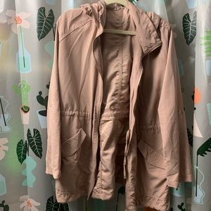 Light pink spring jacket with hood